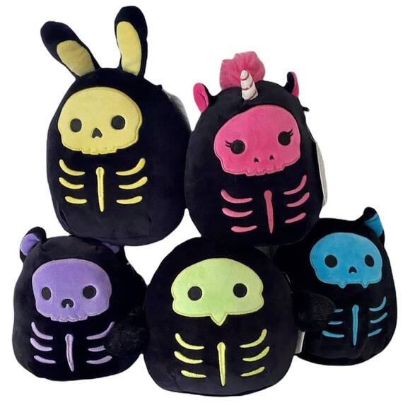 Squishmallow Skeleton Squad 7" Halloween Plush Stuffed Animal Black Serge Stump - Picture 2 of 12